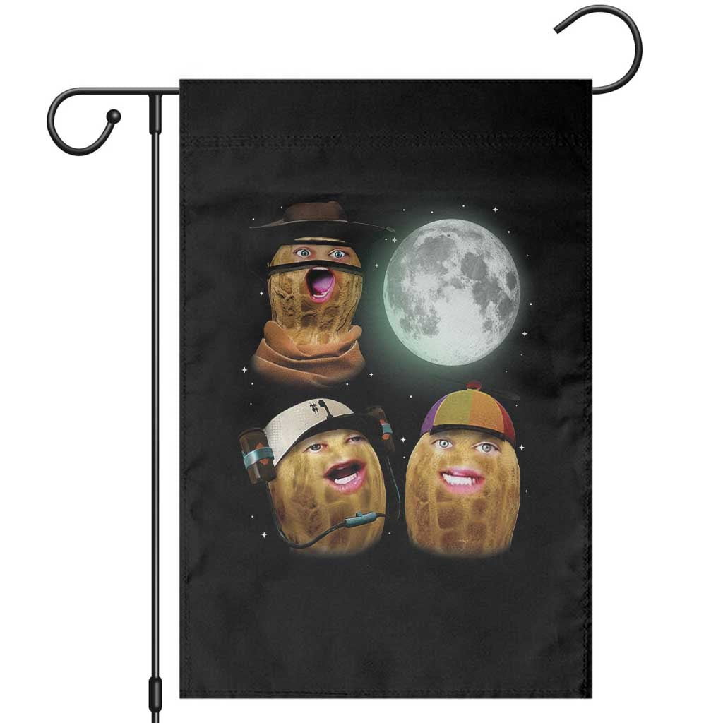 Funny Burnt Peanut Howling at the Moon Garden Flag TS14 Black Print Your Wear