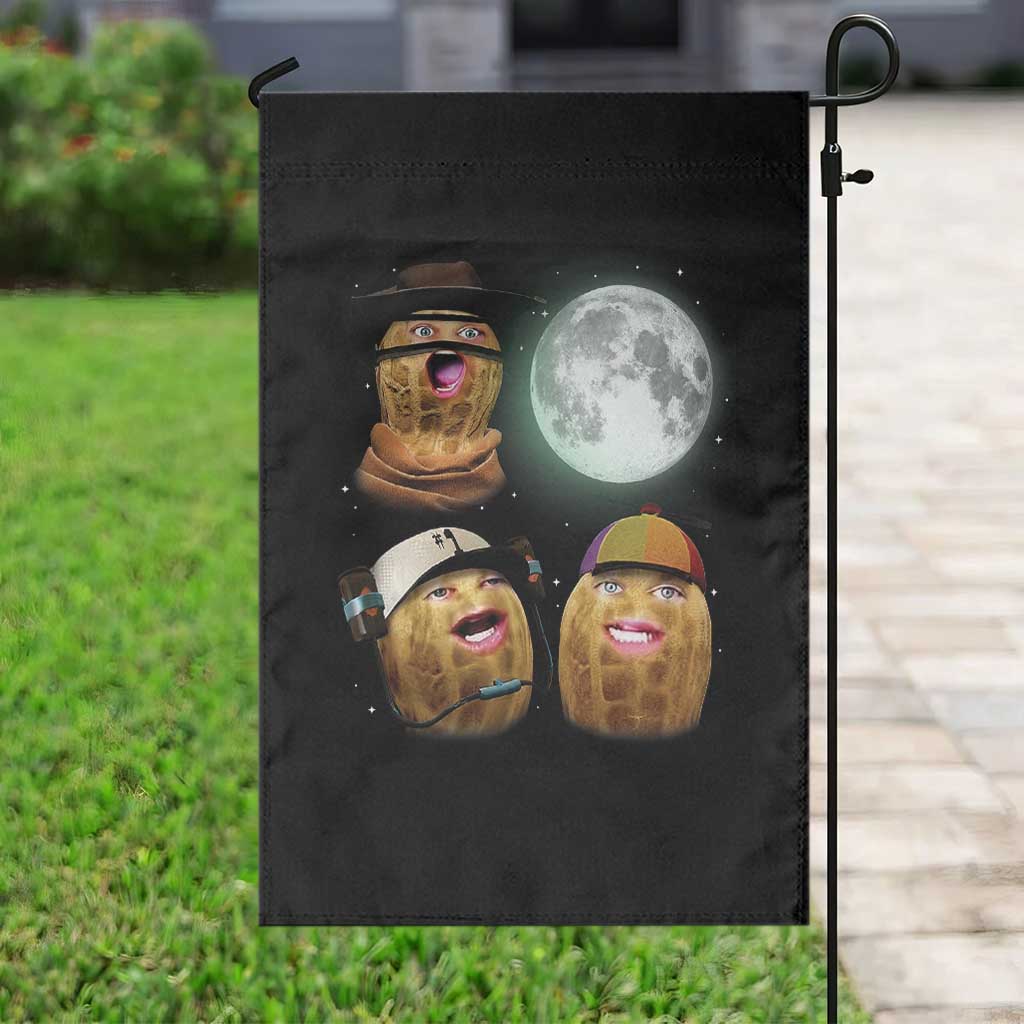 Funny Burnt Peanut Howling at the Moon Garden Flag TS14 Print Your Wear