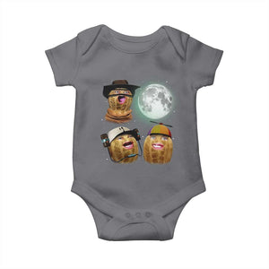 Funny Burnt Peanut Howling at the Moon Baby Onesie TS14 Charcoal Print Your Wear