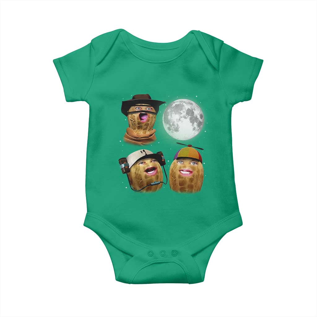 Funny Burnt Peanut Howling at the Moon Baby Onesie TS14 Irish Green Print Your Wear