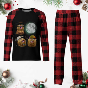 Funny Burnt Peanut Howling at the Moon Plaid Pajama Set TS14 Buffalo Plaid Print Your Wear