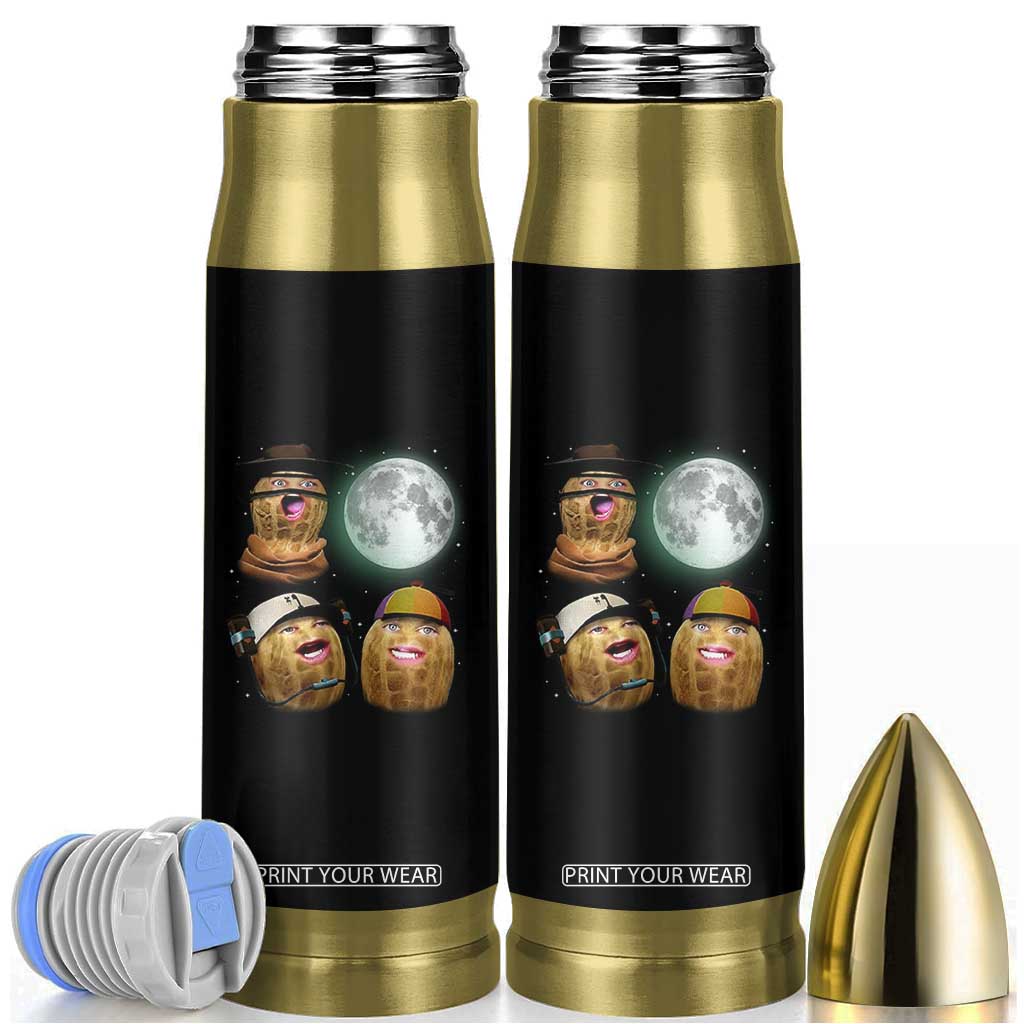 Funny Burnt Peanut Howling at the Moon Bullet Tumbler TS14 Black Print Your Wear