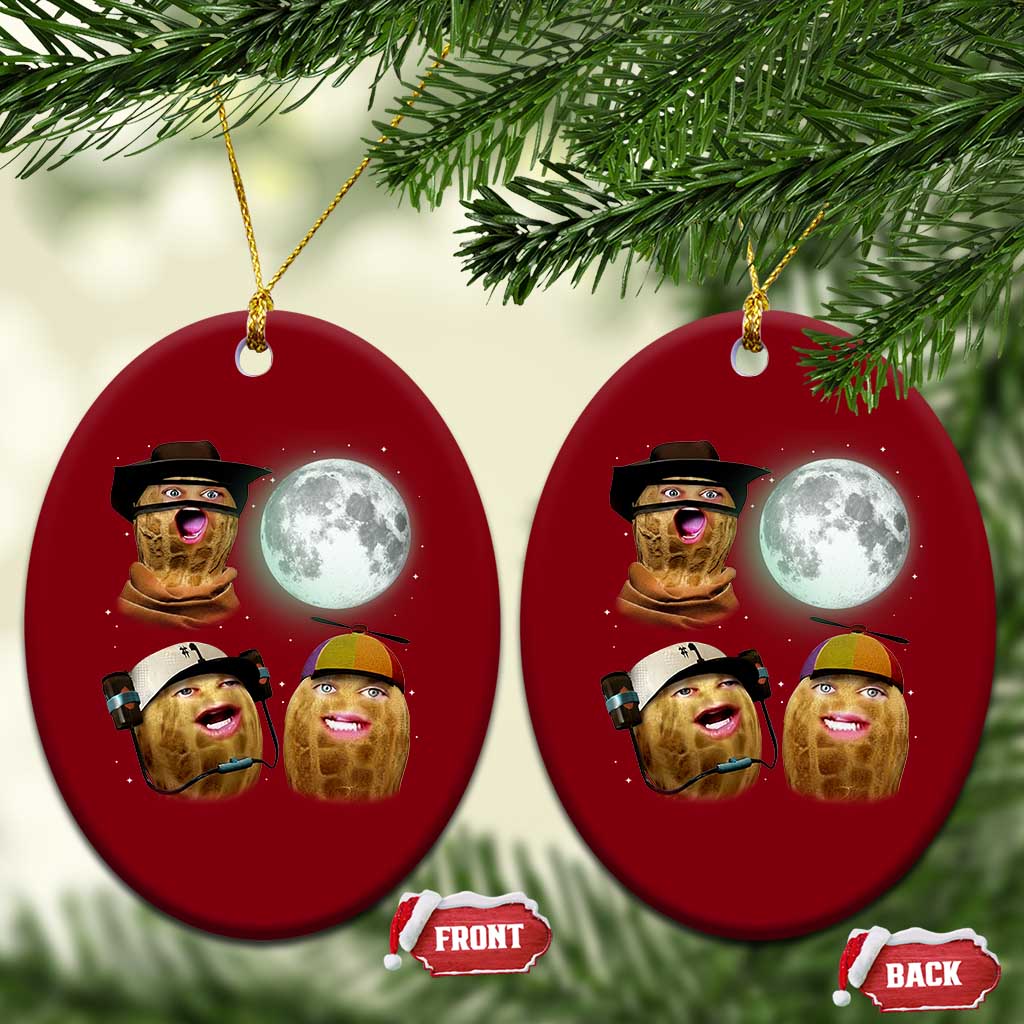 Funny Burnt Peanut Howling at the Moon Ceramic Ornament TS14 Print Your Wear