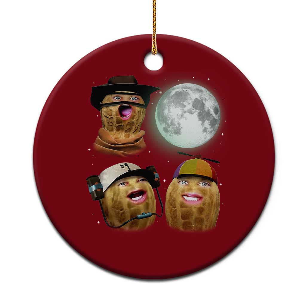 Funny Burnt Peanut Howling at the Moon Ceramic Ornament TS14 1pc Red Print Your Wear