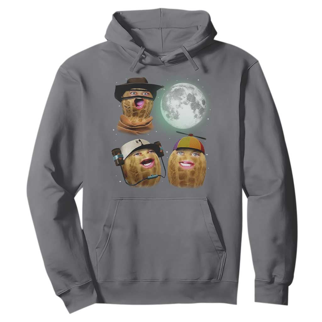 Funny Burnt Peanut Howling at the Moon Hoodie TS14 Charcoal Print Your Wear