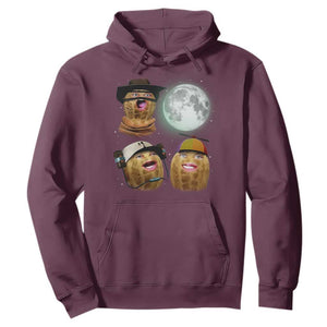 Funny Burnt Peanut Howling at the Moon Hoodie TS14 Maroon Print Your Wear