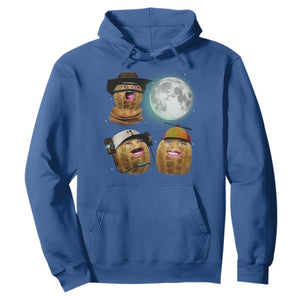 Funny Burnt Peanut Howling at the Moon Hoodie TS14 Royal Blue Print Your Wear