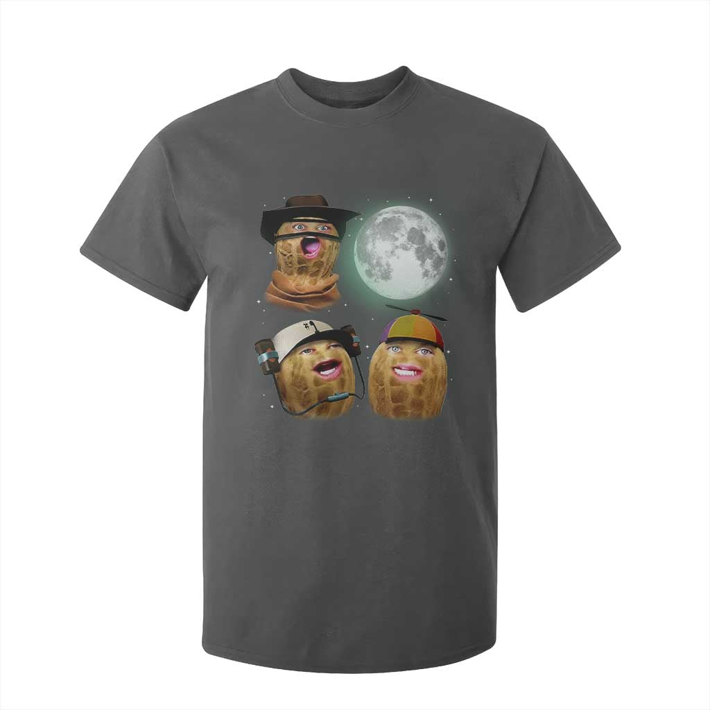 Funny Burnt Peanut Howling at the Moon T Shirt For Kid TS14 Dark Heather Print Your Wear
