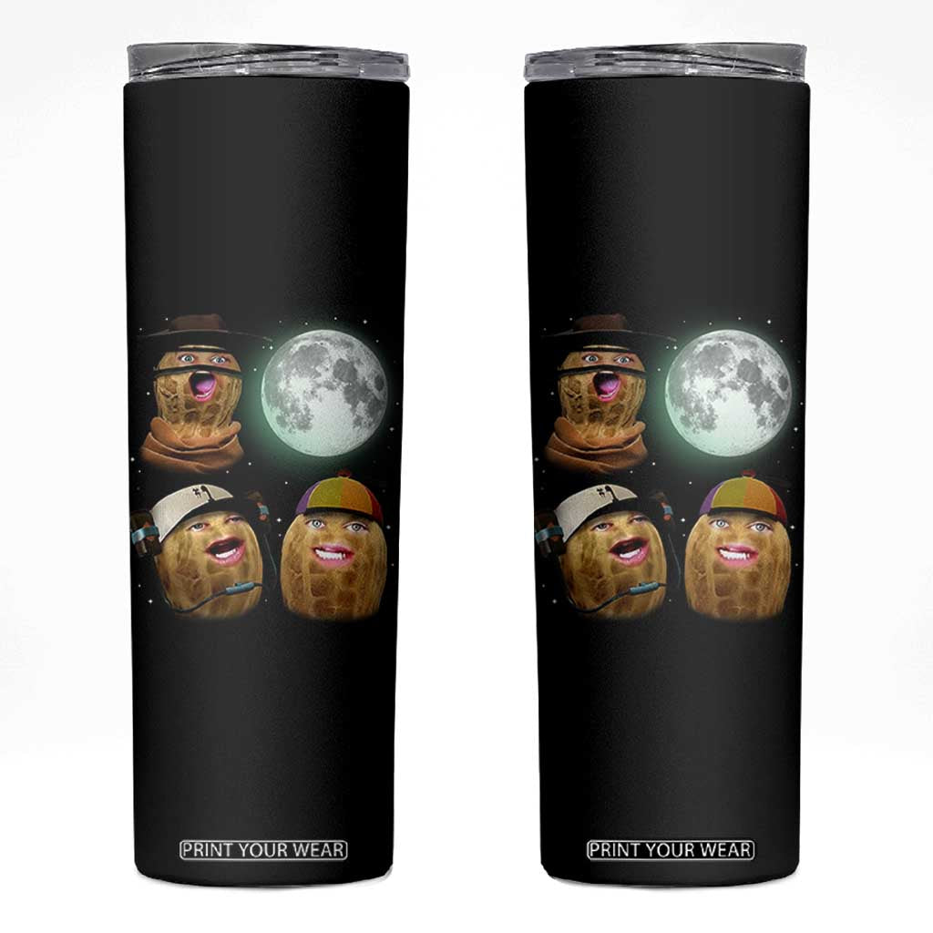 Funny Burnt Peanut Howling at the Moon Skinny Tumbler TS14 Black Print Your Wear