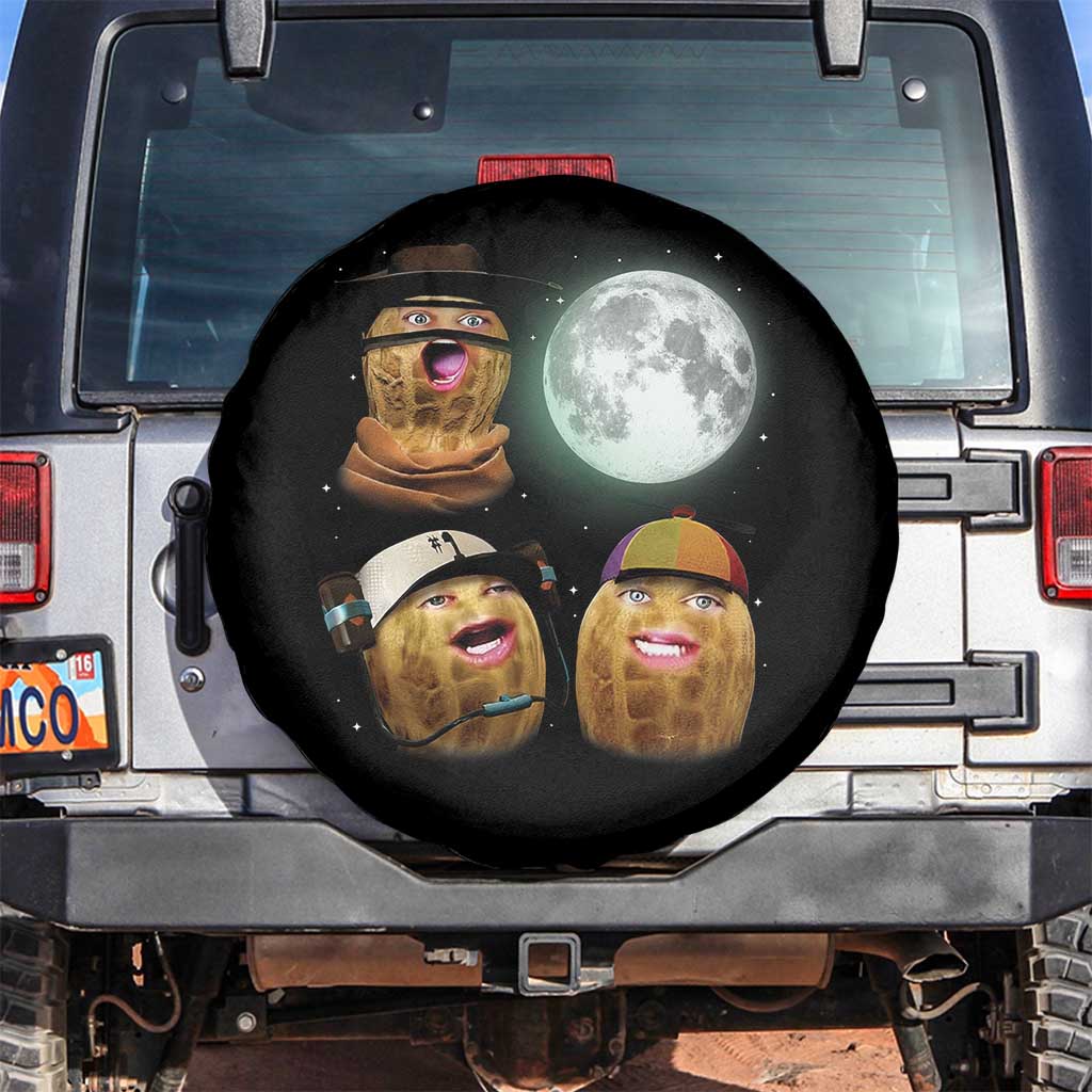 Funny Burnt Peanut Howling at the Moon Spare Tire Cover TS14 No hole Black Print Your Wear