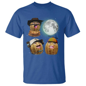 Funny Burnt Peanut Howling at the Moon T Shirt TS14 Royal Blue Print Your Wear