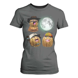 Funny Burnt Peanut Howling at the Moon T Shirt For Women TS14 Dark Heather Print Your Wear