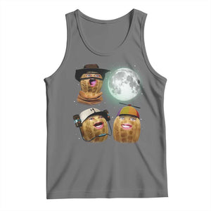 Funny Burnt Peanut Howling at the Moon Tank Top TS14 Black Heather Print Your Wear