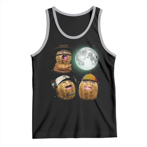 Funny Burnt Peanut Howling at the Moon Tank Top TS14 Black Athletic Heather Print Your Wear