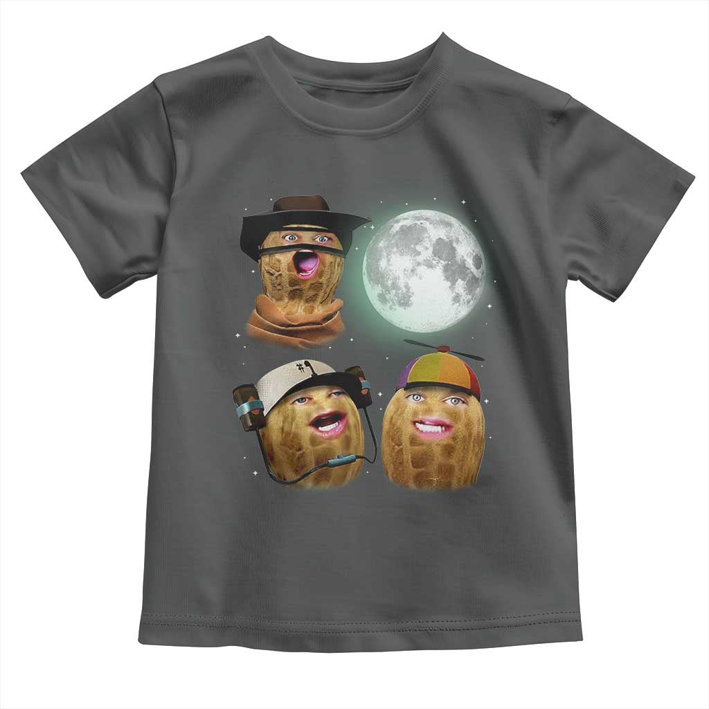 Funny Burnt Peanut Howling at the Moon Toddler T Shirt TS14 Dark Heather Print Your Wear