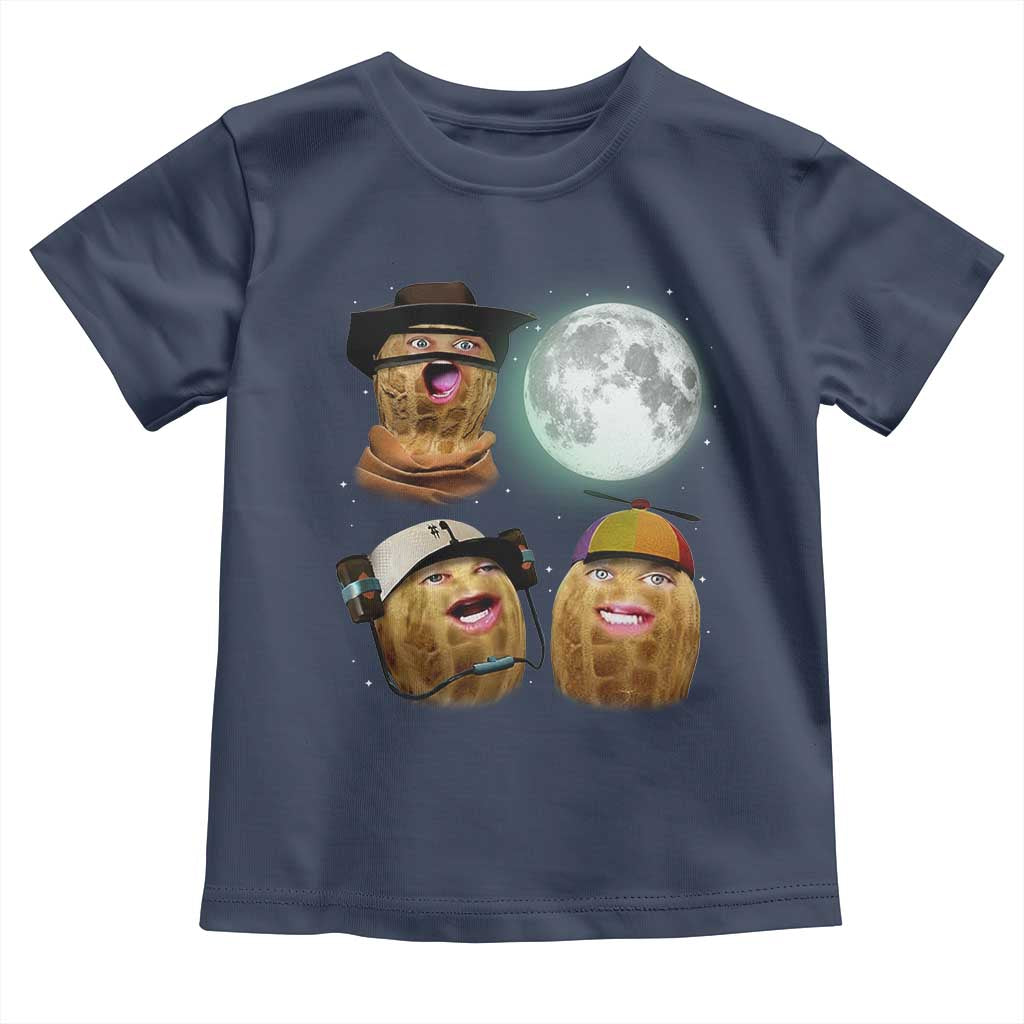 Funny Burnt Peanut Howling at the Moon Toddler T Shirt TS14 Navy Print Your Wear