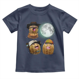 Funny Burnt Peanut Howling at the Moon Toddler T Shirt TS14 Navy Print Your Wear