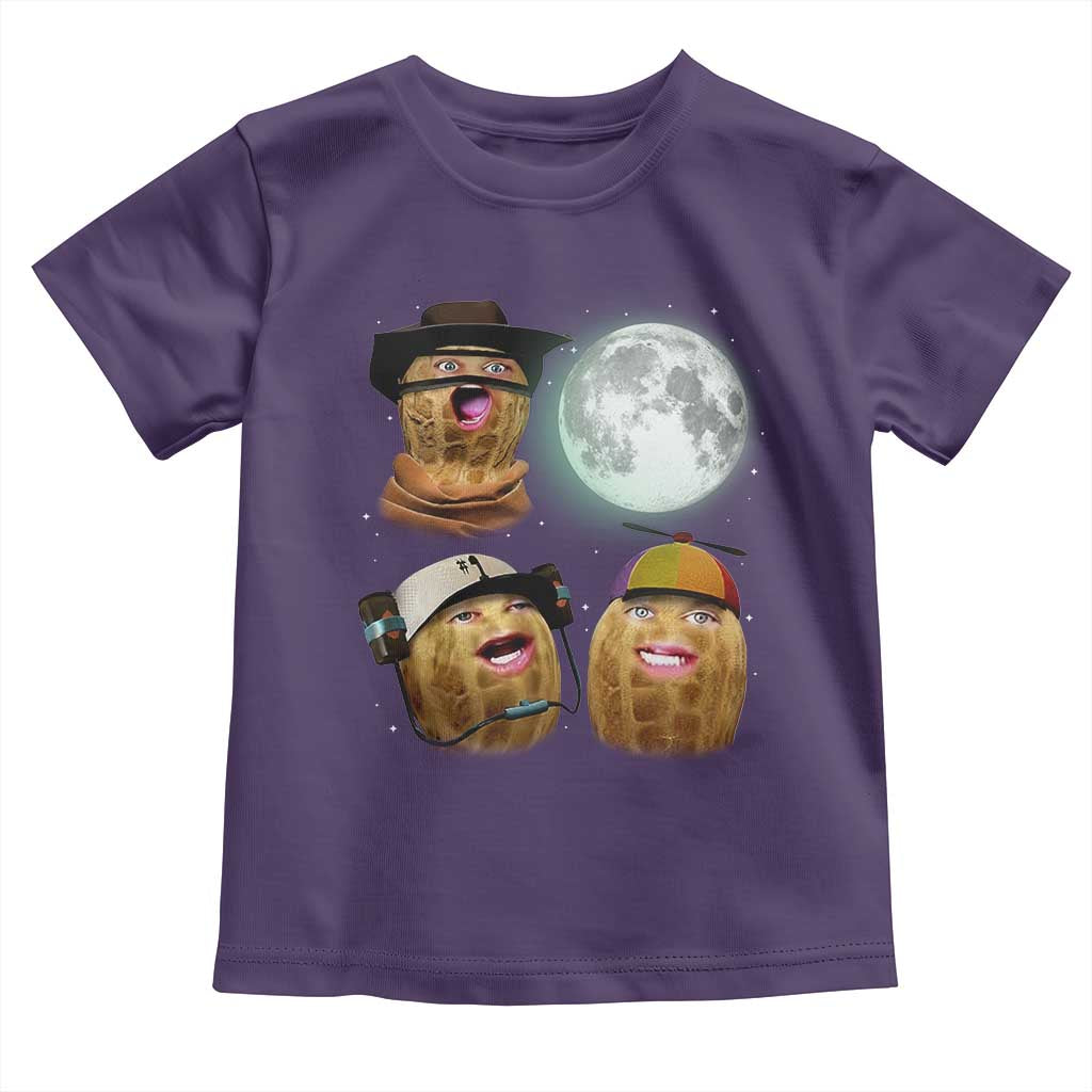 Funny Burnt Peanut Howling at the Moon Toddler T Shirt TS14 Purple Print Your Wear