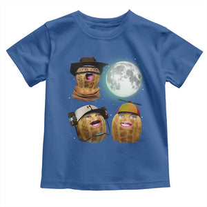 Funny Burnt Peanut Howling at the Moon Toddler T Shirt TS14 Royal Blue Print Your Wear