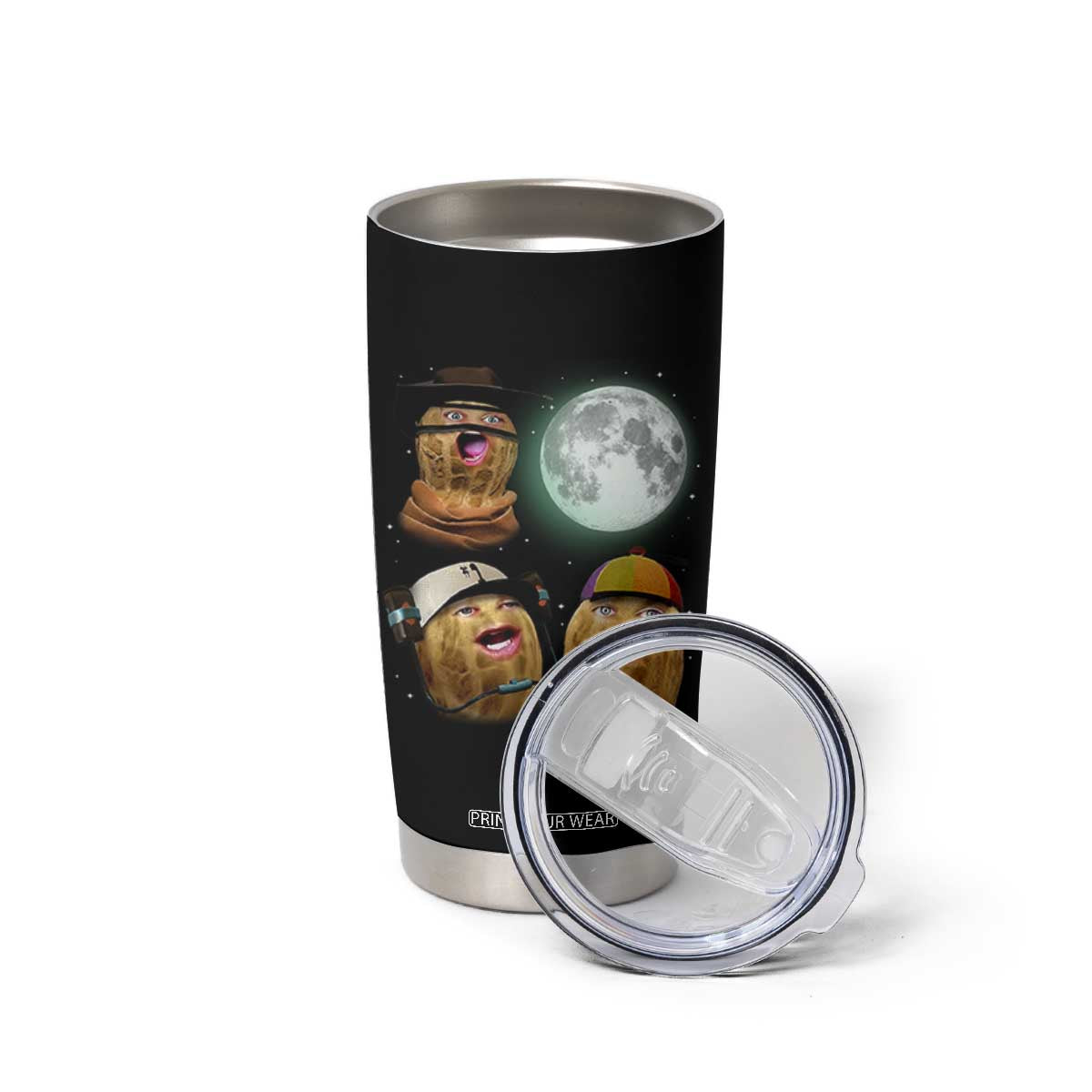 Funny Burnt Peanut Howling at the Moon Tumbler Cup TS14 Print Your Wear
