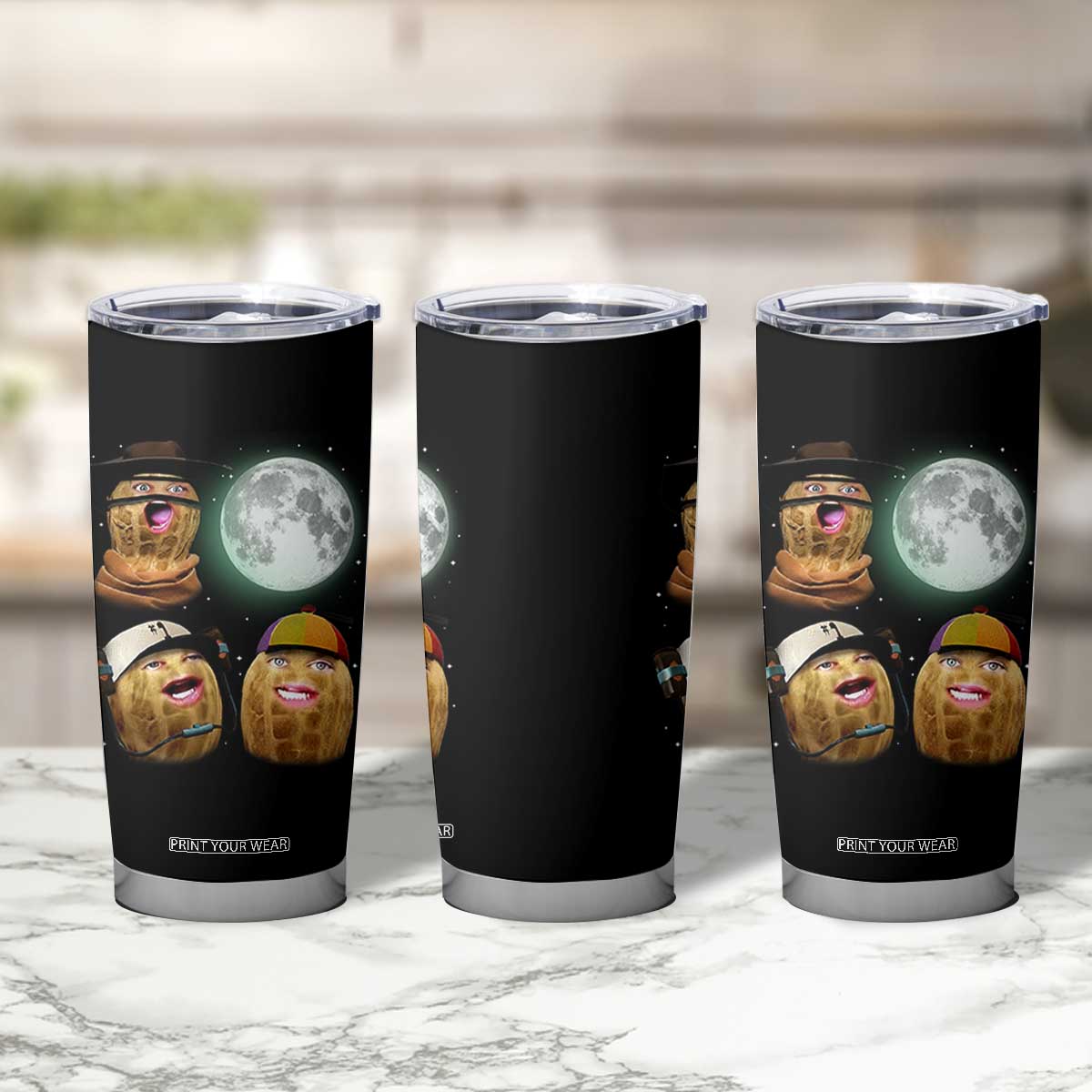 Funny Burnt Peanut Howling at the Moon Tumbler Cup TS14 Print Your Wear