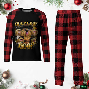 Funny Burnt Peanut Goop Plaid Pajama Set Bungulato 90s Bootleg TS14 Buffalo Plaid Print Your Wear