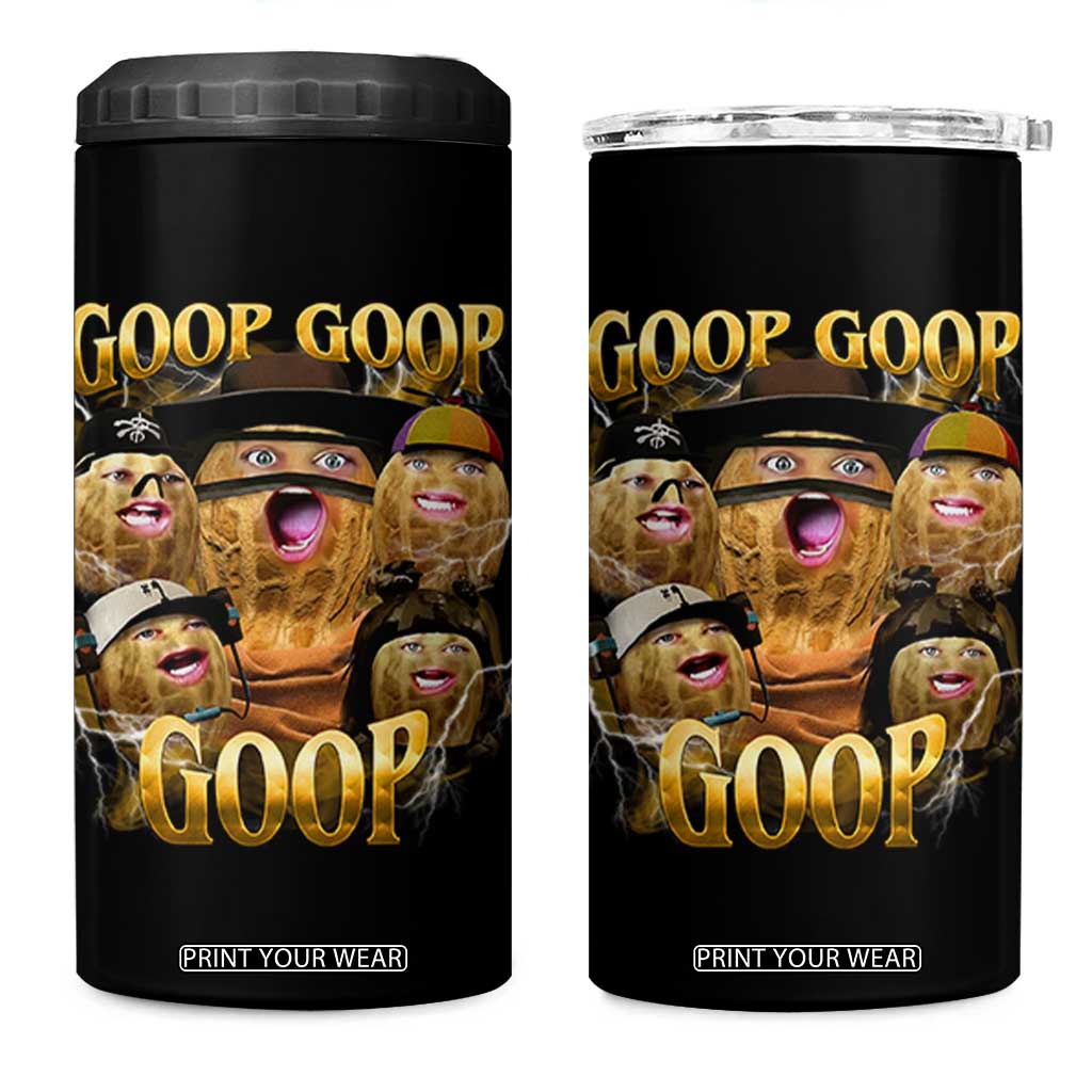 Funny Burnt Peanut Goop 4 in 1 Can Cooler Tumbler Bungulato 90s Bootleg TS14 One Size: 16 oz Black Print Your Wear