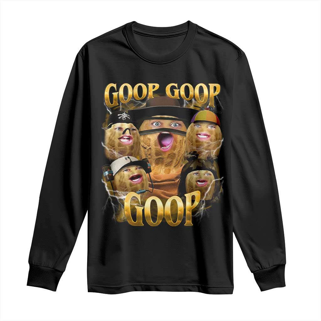 Funny Burnt Peanut Goop Long Sleeve Shirt Bungulato 90s Bootleg TS14 Black Print Your Wear