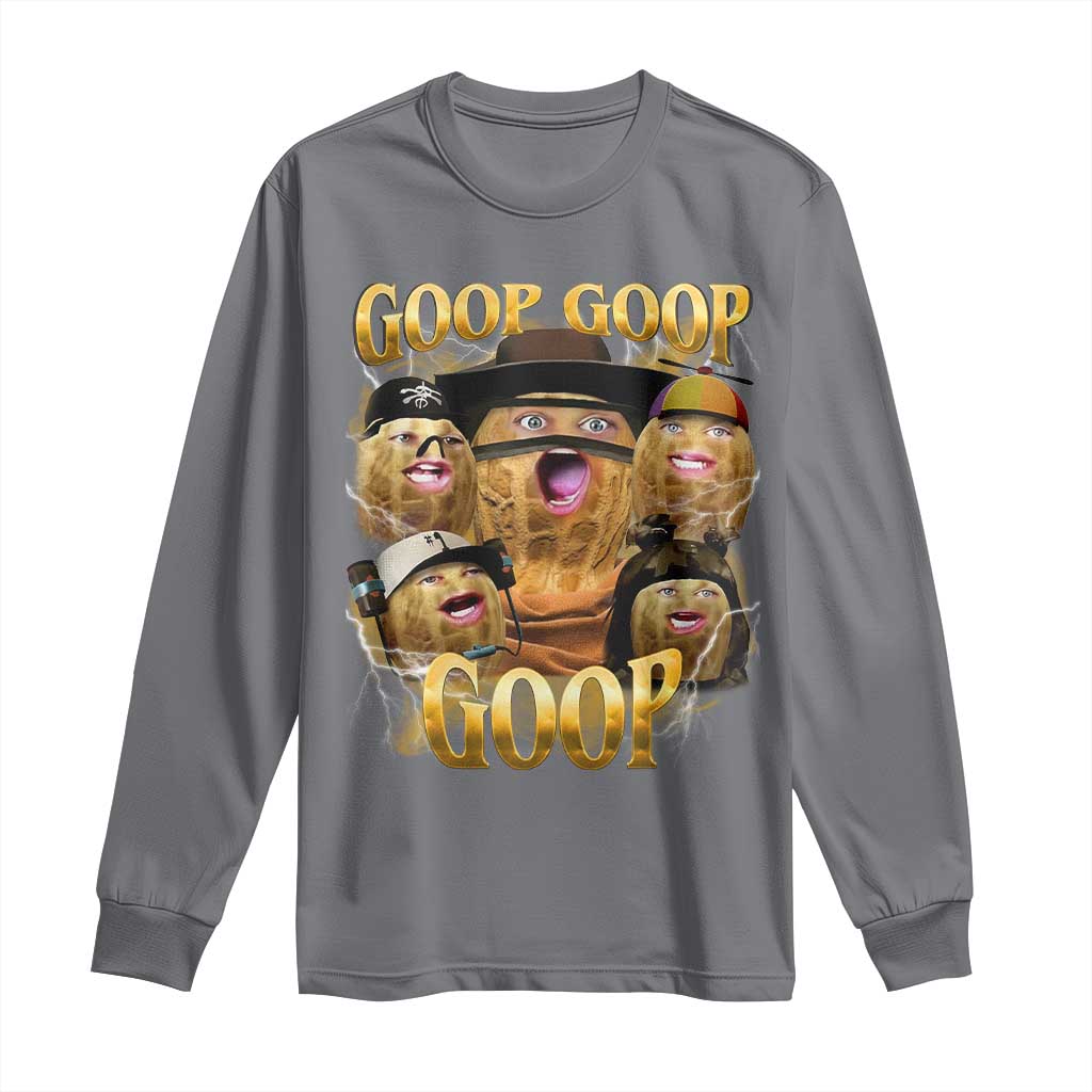 Funny Burnt Peanut Goop Long Sleeve Shirt Bungulato 90s Bootleg TS14 Charcoal Print Your Wear