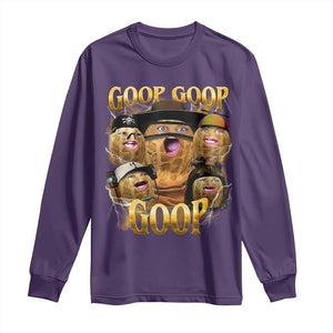 Funny Burnt Peanut Goop Long Sleeve Shirt Bungulato 90s Bootleg TS14 Purple Print Your Wear