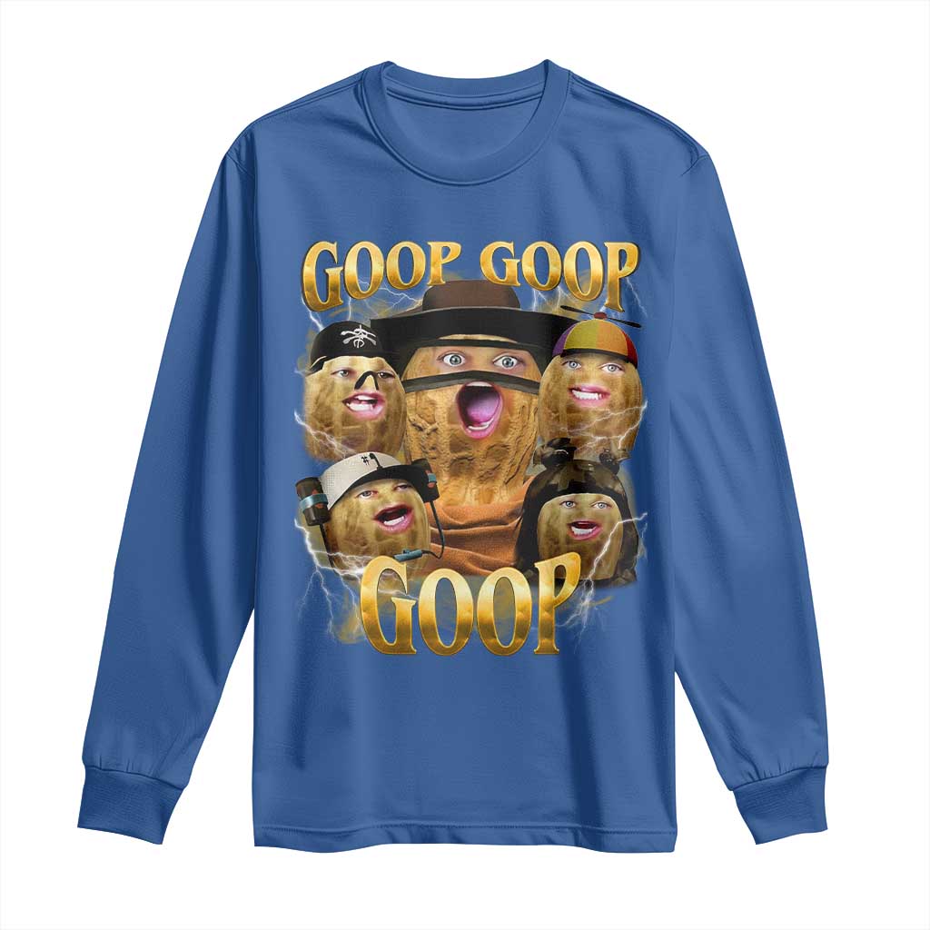 Funny Burnt Peanut Goop Long Sleeve Shirt Bungulato 90s Bootleg TS14 Royal Blue Print Your Wear