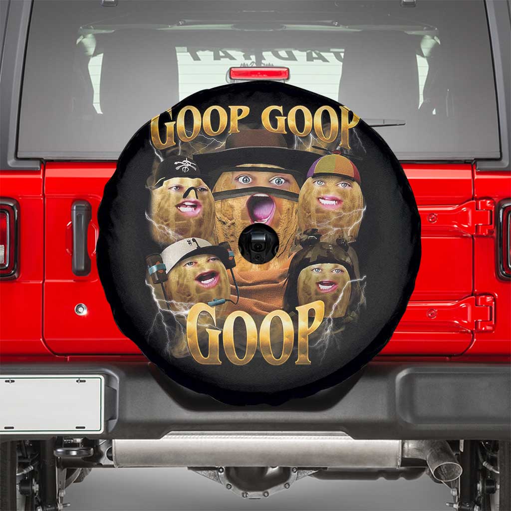 Funny Burnt Peanut Goop Spare Tire Cover Bungulato 90s Bootleg TS14 Black Print Your Wear