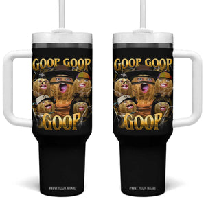 Funny Burnt Peanut Goop Tumbler With Handle - Bungulato 90s Bootleg Meme Humor Cup TS14 One Size: 40 oz Black Print Your Wear