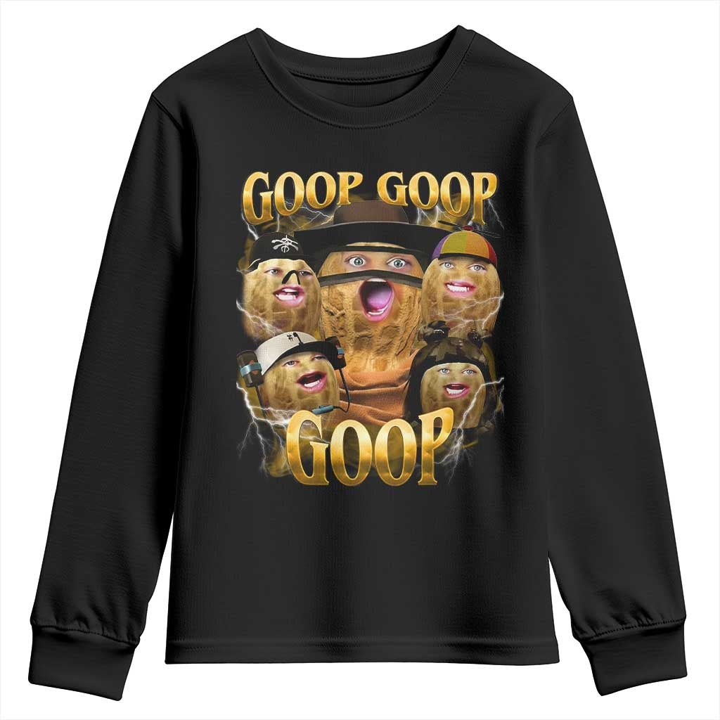 Funny Burnt Peanut Goop Youth Sweatshirt Bungulato 90s Bootleg TS14 Black Print Your Wear