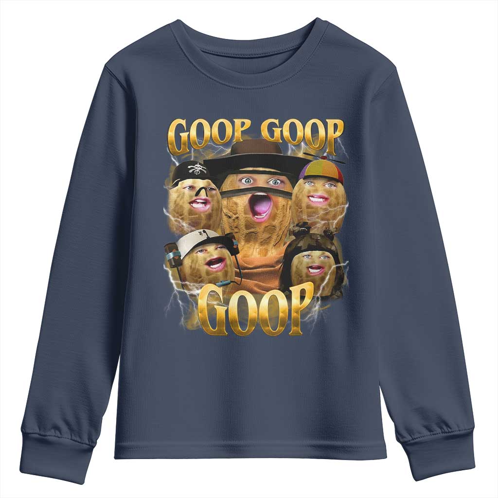 Funny Burnt Peanut Goop Youth Sweatshirt Bungulato 90s Bootleg TS14 Navy Print Your Wear