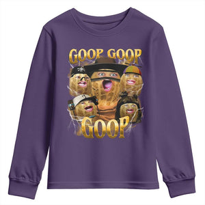 Funny Burnt Peanut Goop Youth Sweatshirt Bungulato 90s Bootleg TS14 Purple Print Your Wear