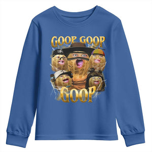 Funny Burnt Peanut Goop Youth Sweatshirt Bungulato 90s Bootleg TS14 Royal Blue Print Your Wear