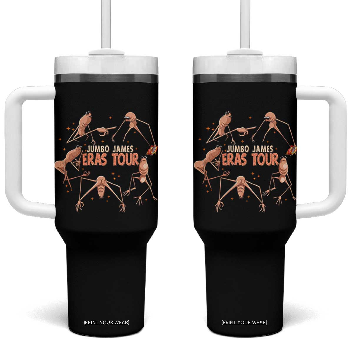 Marcus The Worm Meme Tumbler With Handle Jumbo James Eras Tour TS14 One Size: 40 oz Black Print Your Wear