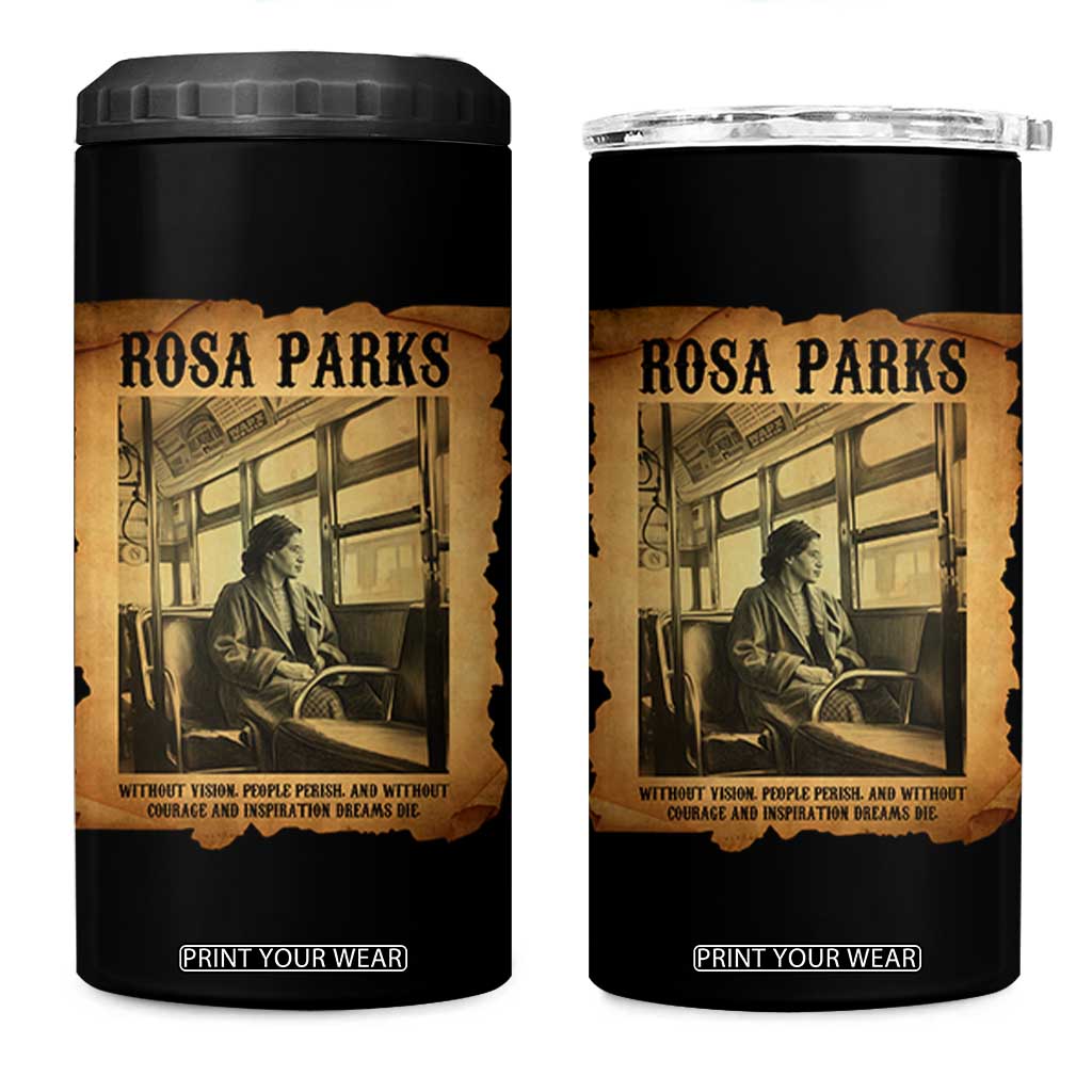 Rosa Parks Quote 4 in 1 Can Cooler Tumbler Black Movement Protest TS14 One Size: 16 oz Black Print Your Wear