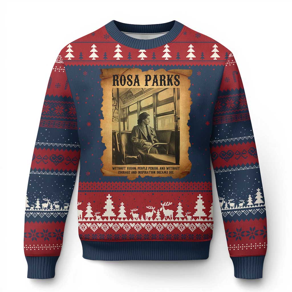 Rosa Parks Quote Ugly Christmas Sweater Black Movement Protest TS14 Navy Red Print Your Wear