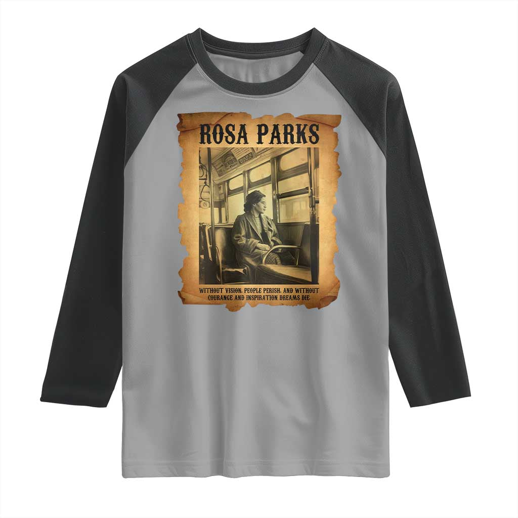Rosa Parks Quote Raglan Shirt Black Movement Protest TS14 Sport Gray Black Print Your Wear