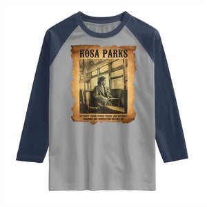 Rosa Parks Quote Raglan Shirt Black Movement Protest TS14 Sport Gray Navy Print Your Wear