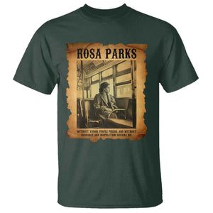 Rosa Parks Quote T Shirt Black Movement Protest TS14 Dark Forest Green Print Your Wear