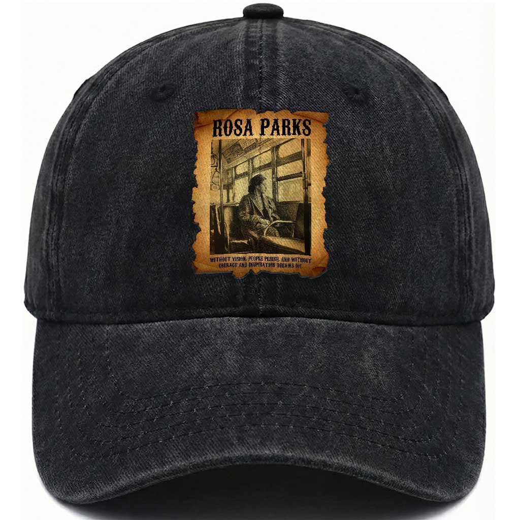 Rosa Parks Quote Washed Cotton Baseball Cap Black Movement Protest TS14 Washed Cap Universal Fit Black Print Your Wear