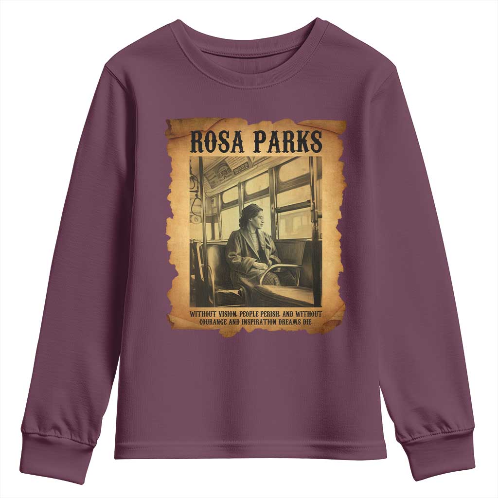 Rosa Parks Quote Youth Sweatshirt Black Movement Protest TS14 Maroon Print Your Wear