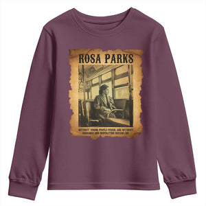 Rosa Parks Quote Youth Sweatshirt Black Movement Protest TS14 Maroon Print Your Wear