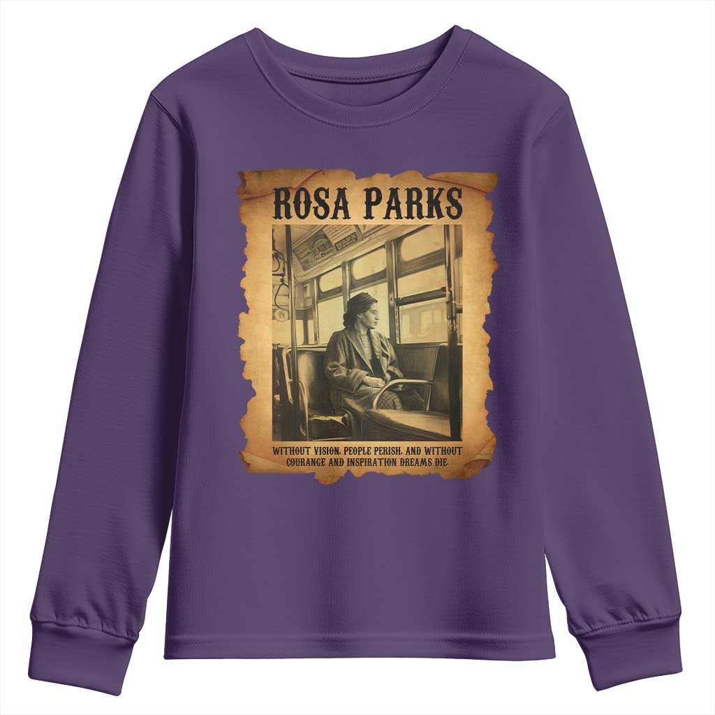 Rosa Parks Quote Youth Sweatshirt Black Movement Protest TS14 Purple Print Your Wear