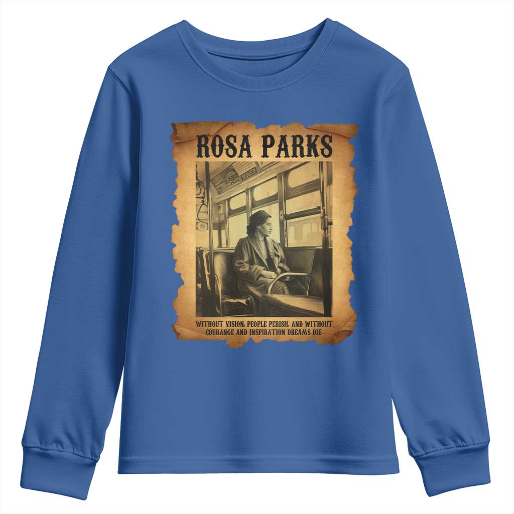 Rosa Parks Quote Youth Sweatshirt Black Movement Protest TS14 Royal Blue Print Your Wear