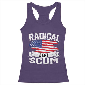 Radical Left Scum Racerback Tank Top Funny Political Quote American Flag TS14 Purple Print Your Wear