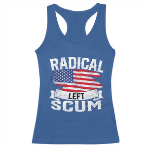 Radical Left Scum Racerback Tank Top Funny Political Quote American Flag TS14 Royal Blue Print Your Wear